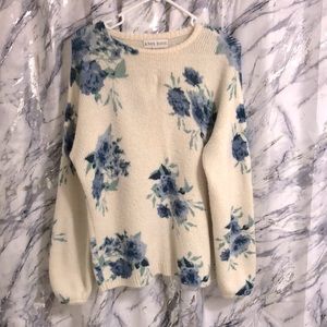 Knox Rose Cream/Blue flower Sweater